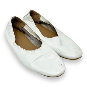 Everlane Day Glove Ballet Flats Shoes Women Size 11 White Leather Slip Ons